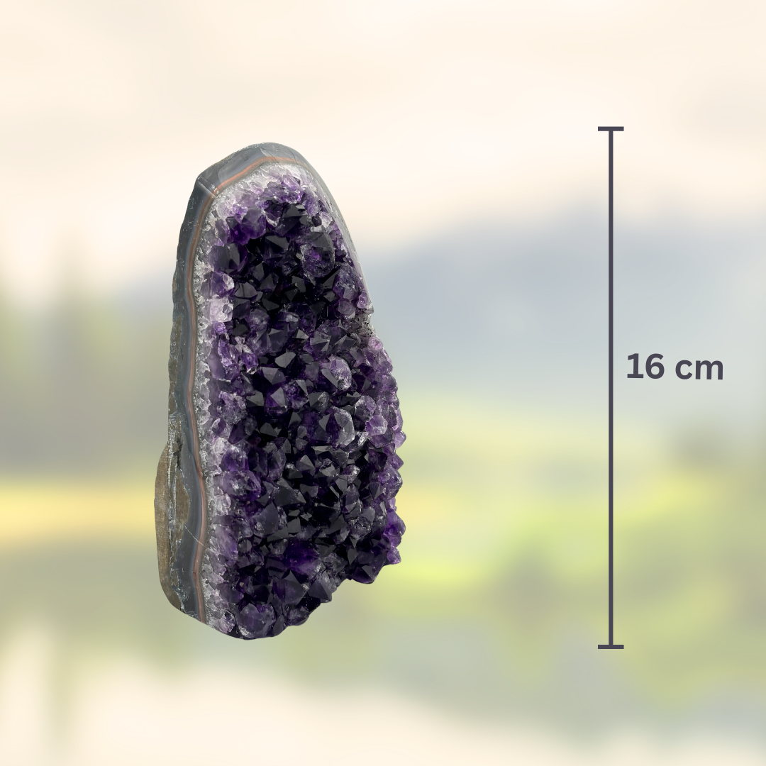 Amethyst‑Stein mit poliertem Rand - Größe L