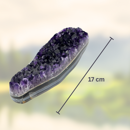 Amethyst‑Stein mit poliertem Rand - Größe L