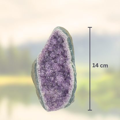 Amethyst‑Stein mit poliertem Rand - Größe M