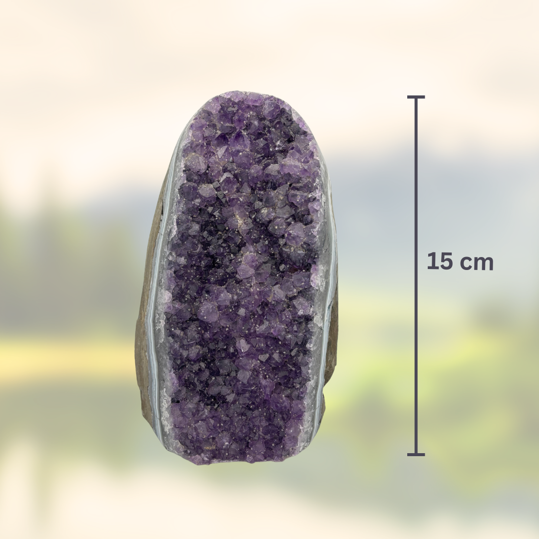Amethyst‑Stein mit poliertem Rand - Größe L