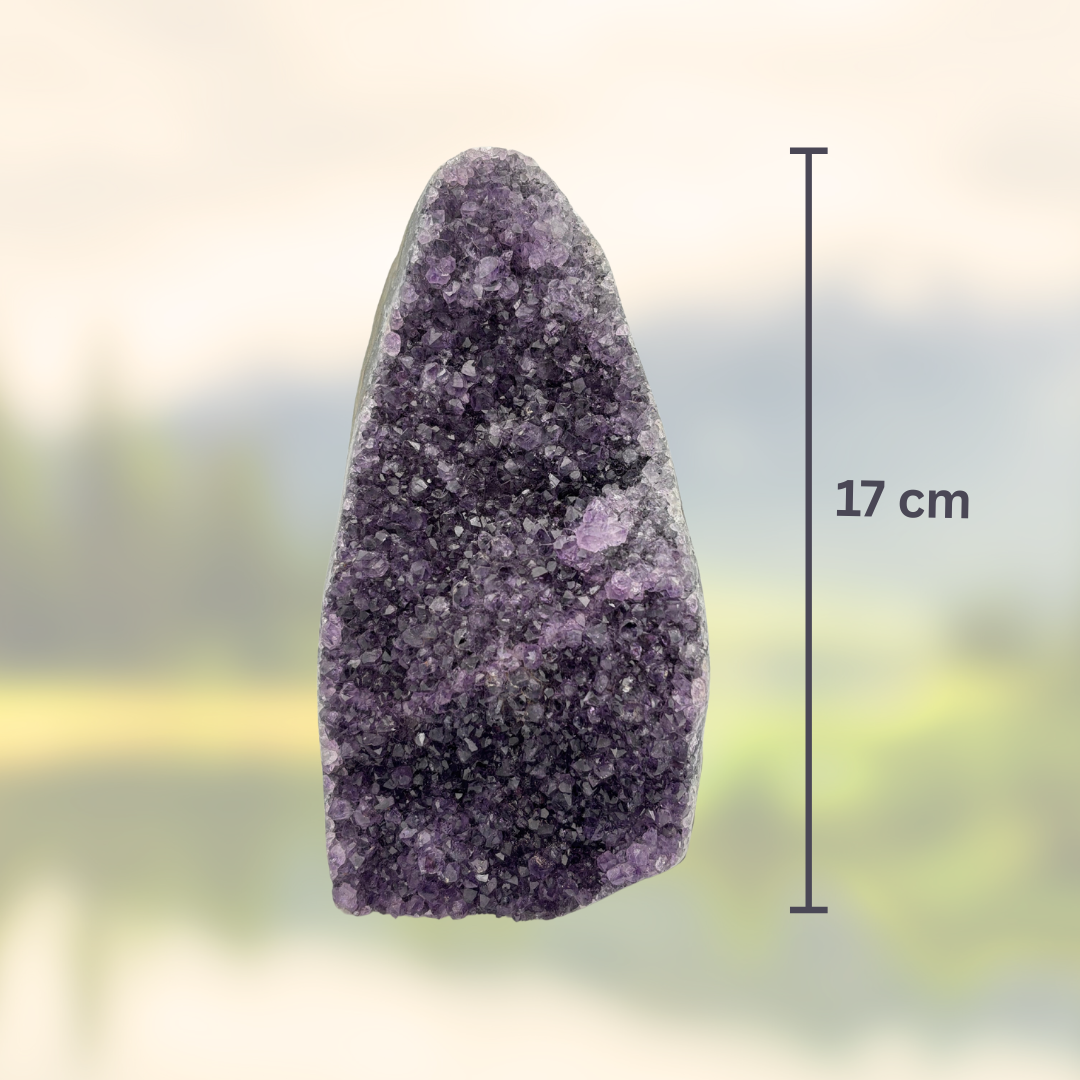 Amethyst‑Stein mit poliertem Rand - Größe L
