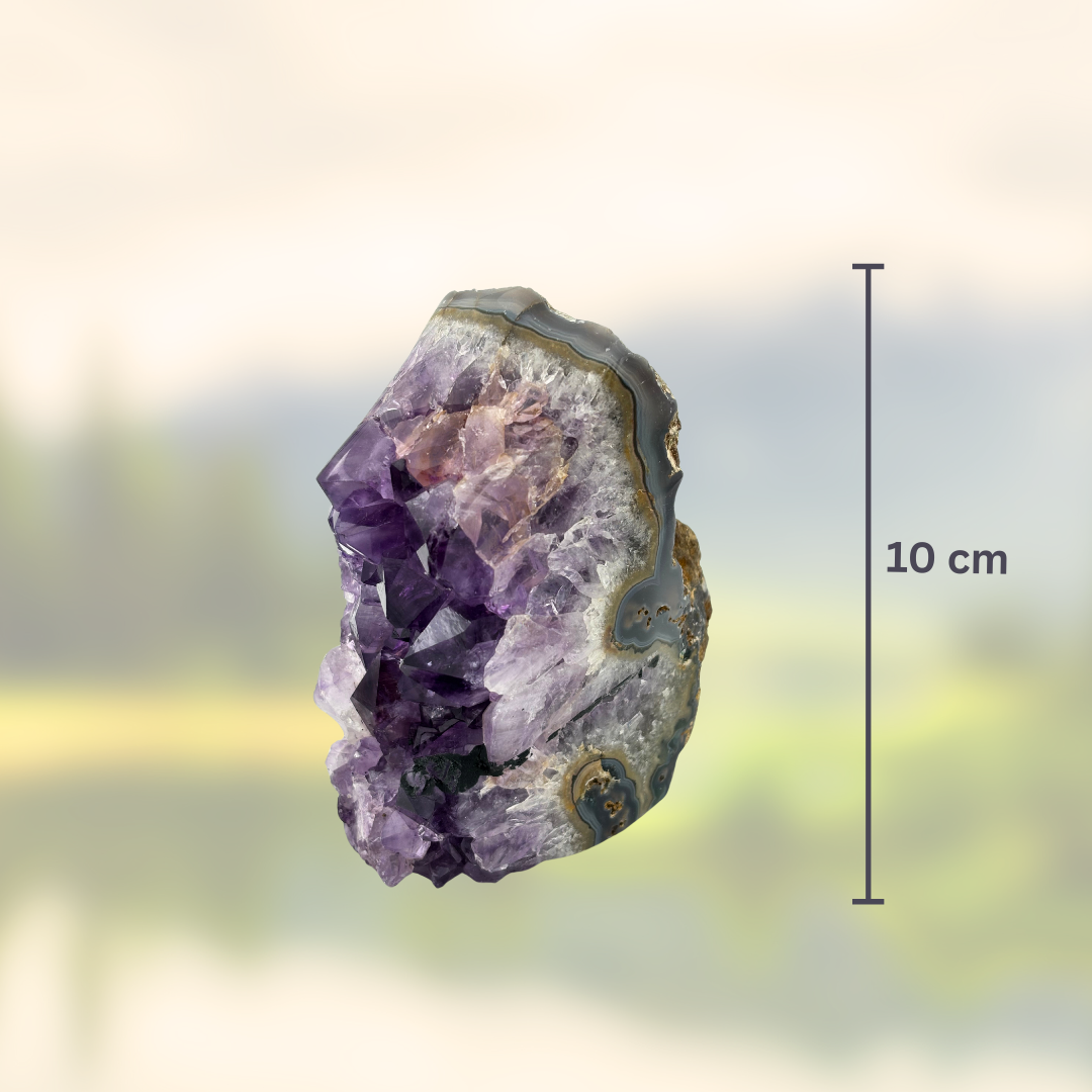Amethyst‑Stein mit poliertem Rand - Größe S